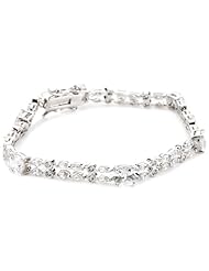 CZ by Kenneth Jay Lane "Classic Collection" Rhodium-Plated Bracelet