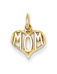 14k Yellow Gold Mom Charm