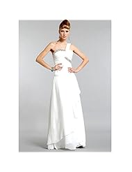 Chiffon One Shoulder Striped Print Evening Dress/Party Dress 