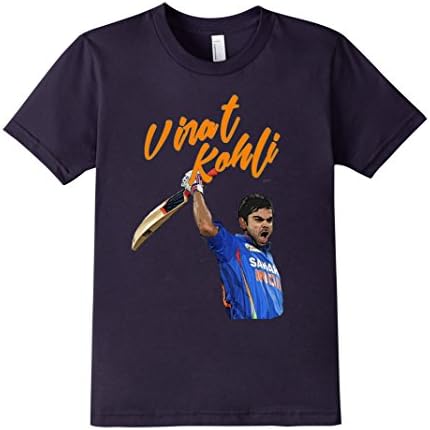 Kids Virat Kohli Cricket T Shirt Sports Fan 2 6 Navy