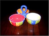 FREE GIFT WRAP Baja Fiesta 3-Bowl Handle Server-Hand Painted-High Quality Product
