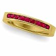 14K Yellow Gold Ruby Wedding Band