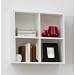 BARI Four Compartment Wall Mounted Shelf Unit for CD / DVD / Books / Ornaments in White Colour