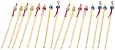 uxcell 16 Pcs Assorted Color Japanese Doll Top Bamboo Earwax Scoop Earpick