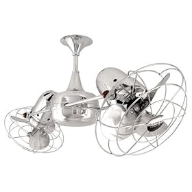 Matthews Fan DUPLOCHRMB Duplo Dinamico Fan Metal Chrome Ceiling Fan 36" Span