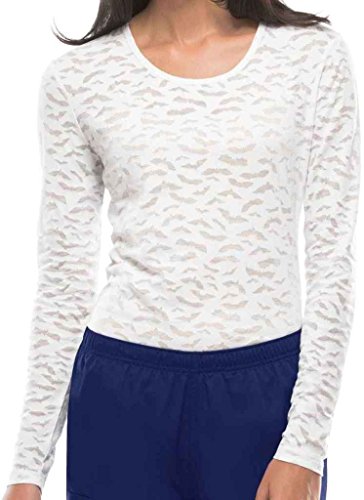 Cherokee Workwear Women's Bat Print Burnout Long Sleeve T-Shirt