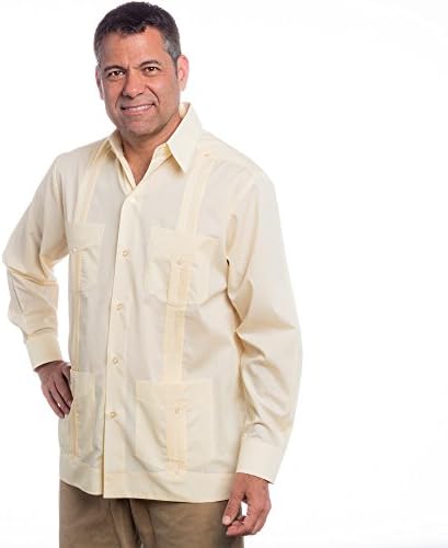 Men's Cotton blend guayabera long sleeve.