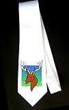Party Decoration Necktie with head, antlers, buck, rack, brown