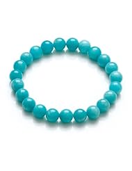 Honeystore Girls Amazonite Stretch Bracelet Color Blue