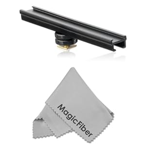 300mm Cold Shoe Extension Bar for DSLR cameras + Premium MagicFiber Microfiber Cleaning Cloth