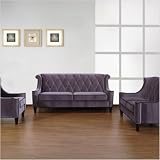 Barrister Velvet Sofa in Gray