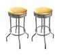 2 MAN CAVE Gold Glitter Vinyl 29'' Specialty Chrome Barstools Bar Stools