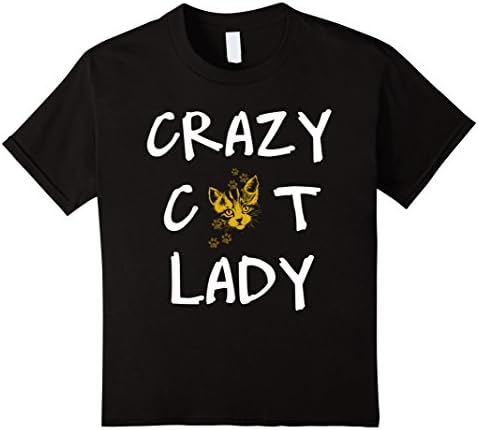 Kids Crazy Cat Lady T-shirt 4 Black