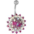 Amethyst Enchanted Sun Cubic Zirconia Belly Ring