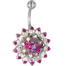 Amethyst Enchanted Sun Cubic Zirconia Belly Ring