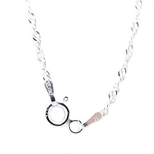 Sterling Silver 2mm Singapore Nickel Free Chain Necklace Italy 18 Inch