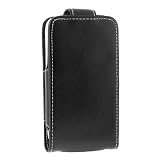 Premium Vertical Black Carrying Pouch Leather Case with Clip Button Closing with Screen Cover for Apple 2nd Generation Iphone 3G Smartphone