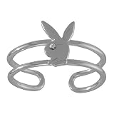 Sterling Silver Playboy Toe Ring Bunny Logo Rabbit Head Design Authentic Licensed Jewelry SPBTR378