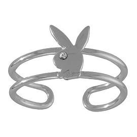 Sterling Silver Playboy Toe Ring Bunny Logo Rabbit Head Design Authentic Licensed Jewelry SPBTR378