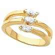 14K Yellow Gold Diamond Three-Stone Ring - 0.45 Ct.