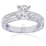0.65 Ct Cushion Cut Solitaire Diamond Engagement Ring 14K COLOR-H CUT:VERY GOOD