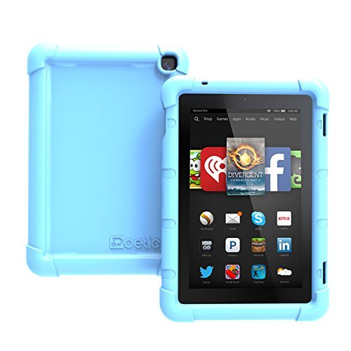 Fire HD 7 (2014 Model) Case - Poetic Fire HD 7 Case [Turtle Skin Series] - [Corner/Bumper Protection] [Grip] [Sound-Amplification] Protective Silicone Case for Amazon Fire HD 7 (2014 Model) 4th Gen Only - Blue , Will Not Fit Fire 7