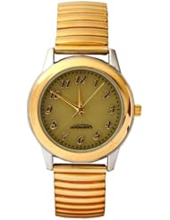 Womens Solar Gold Stretch Band Watch