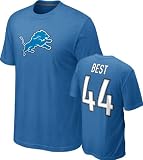 Jahvid Best #44 Blue Nike Detroit Lions Name & Number T-Shirt