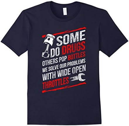 Men's We Solve Our Problems With Wide Open Throttles XL Navy