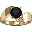 14K Yellow Gold Onyx and Diamond Ring
