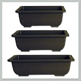Three Piece Poly-Resin Bonsai Tree Pot Set 8/10/12 - joebonsai