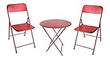 NACH th-4638-SETRD Folding Bistro Set Including Table & Chairs, Red