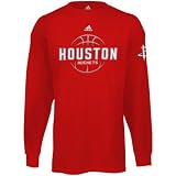 NBA adidas Houston Rockets Red Strike Force Long Sleeve T-shirt (X-Large)