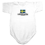 Baby Bodysuit White  Property Of Swedish Nation / Flag Transfer  Sweden Country 18 - 24 Months