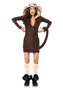 Halloween Costumes - Cosy Monkey Fleese Dress SM - womens Adult Costume