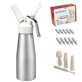 Siphon � Chantilly Professionnel, mousses et cr�mes - 500 ML + 10 Cartouches Incluses