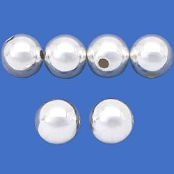 6 Sterling Silver Seamless Ball Beads Spacer Round 10mm