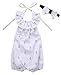 Infant Baby Girl Romper Anchor Bodysuit Jumpsuit Outfits Sunsuit Ruffles Clothes (12-18 Months, White)