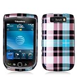 Blue Checkered Design Crystal Hard Skin Case Cover for Blackberry Torch 980 ....