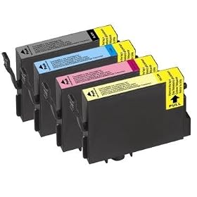 1 jeu de 4 compatibles cartouches d'encre pour imprimantes Epson Stylus D78 D92 DX4000 DX4050 DX5000 DX5050 DX6000 DX6050 DX7000F Compatibles T0711 T0712 T0713 T0714 (1noir+1cyan+1magenta+1jaune)