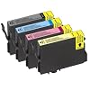 1 jeu de 4 compatibles cartouches d'encre pour imprimantes Epson Stylus D78 D92 DX4000 DX4050 DX5000 DX5050 DX6000 DX6050 DX7000F Compatibles T0711 T0712 T0713 T0714 (1noir+1cyan+1magenta+1jaune)