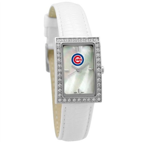 MLB Chicago Cubs Ladies Allure Watch White Leather Strap