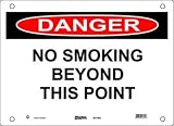 41uFisFxv9L. SL160  Master Lock S17500 10 Width x 7 Height Polypropylene, Black and Red on White Safety Sign, Header Danger, Legend No Smoking Beyond This Poiint Reviews