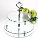 2 TIER GLASS SERVER WITH SILVERPLATED HANDLE