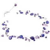 Freshwater Pearl Necklace with Chipped Gemstones - Purple - 18'' Length