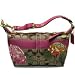 Coach Signature Stripe Flower Small Top Handle Pouch 41420