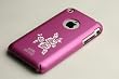 Apple iPhone Soft Polycarbonate Slim fit Case - Pink with Rose Tattoo (Cozip Brand) Made in Korea