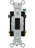 Leviton 54504-2 15-Amp, 120/277-Volt, Toggle Framed 4-Way AC Quiet Switch, Commercial Grade, Grounding, Brown