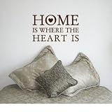 HOME IS WHERE THE HEART IS - House Love Family Design - Vinyl Wall Room Decal Sticker #W004 | Color: Coffee Brown
