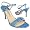 Luciano Padovan Blue Ring Detail Croco-embossed Leather Sandal 5.5 US | 3 UK | 36 EU